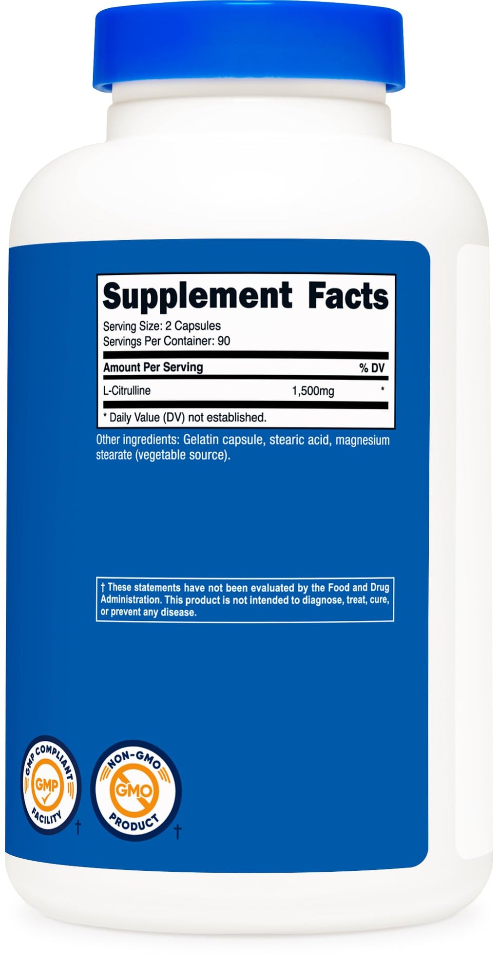 Nutricost L-Citrulline 750mg, 180 Capsules (2 Bottles)
