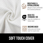 GORILLA GRIP Queen Bed Wedge Pillow for Headboard Gap, Filler Between Mattress Gaps, US Designed, Comfortable Supportive High Density Cushion Foam Pillows, Stay in Place Gripping Dots, White