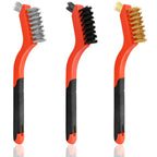3PCS Wire Brushes for Cleaning Rust, Nylon, Brass & StainlessSteel Bristles