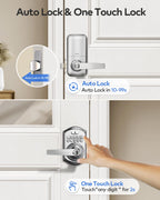 TEEHO TE004 Keyless Entry Keypad Door Lock with Handle - Smart Digital Electronic Lock for Interior Door with Anti-Peeping, Auto Lock & Passage Mode - Easy Installation - Satin Nickel
