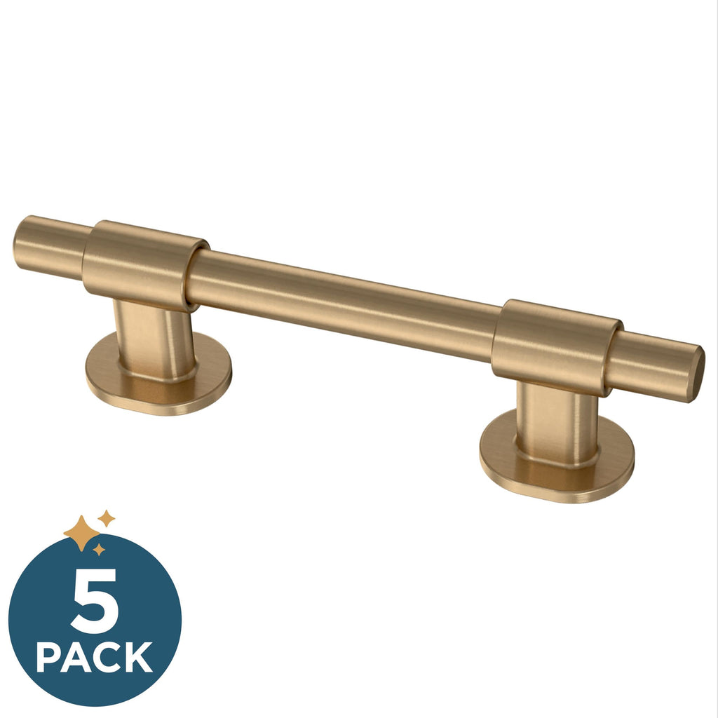 Franklin Brass 5 Pack Champagne Bronze Gold Cabinet Handles Adjustable Drawer Pulls for Kitchen Cabinet Knobs Dressers and Cupboards Fits 1-3/8 to 4 Inch (35–102mm) Hole Center | Adjusta-Pull™