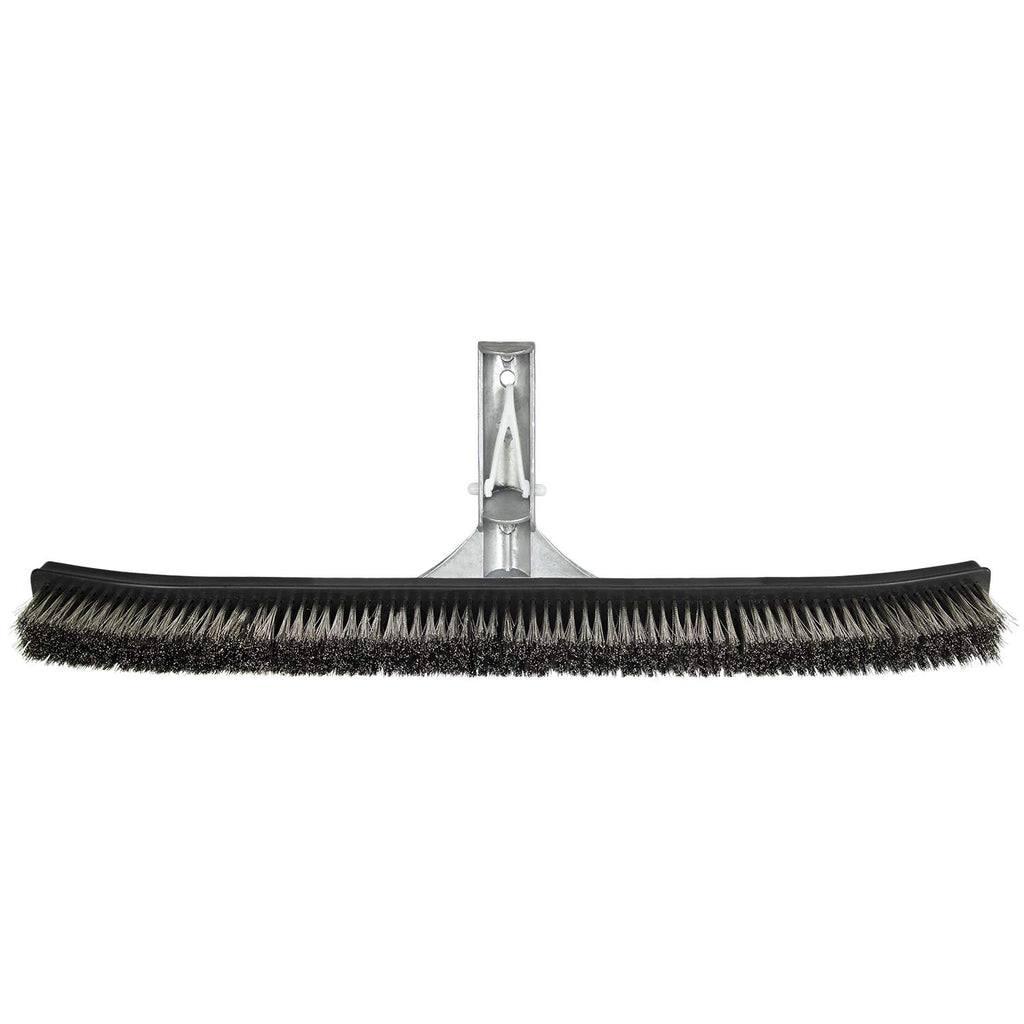 Poolmaster 18-Inch Stainless Steel Pool Algae Brush, Heavy-Duty Aluminum Back, for Gunite Concrete Pools and Spas, Wide Head for Fast Wall and Floor Cleaning