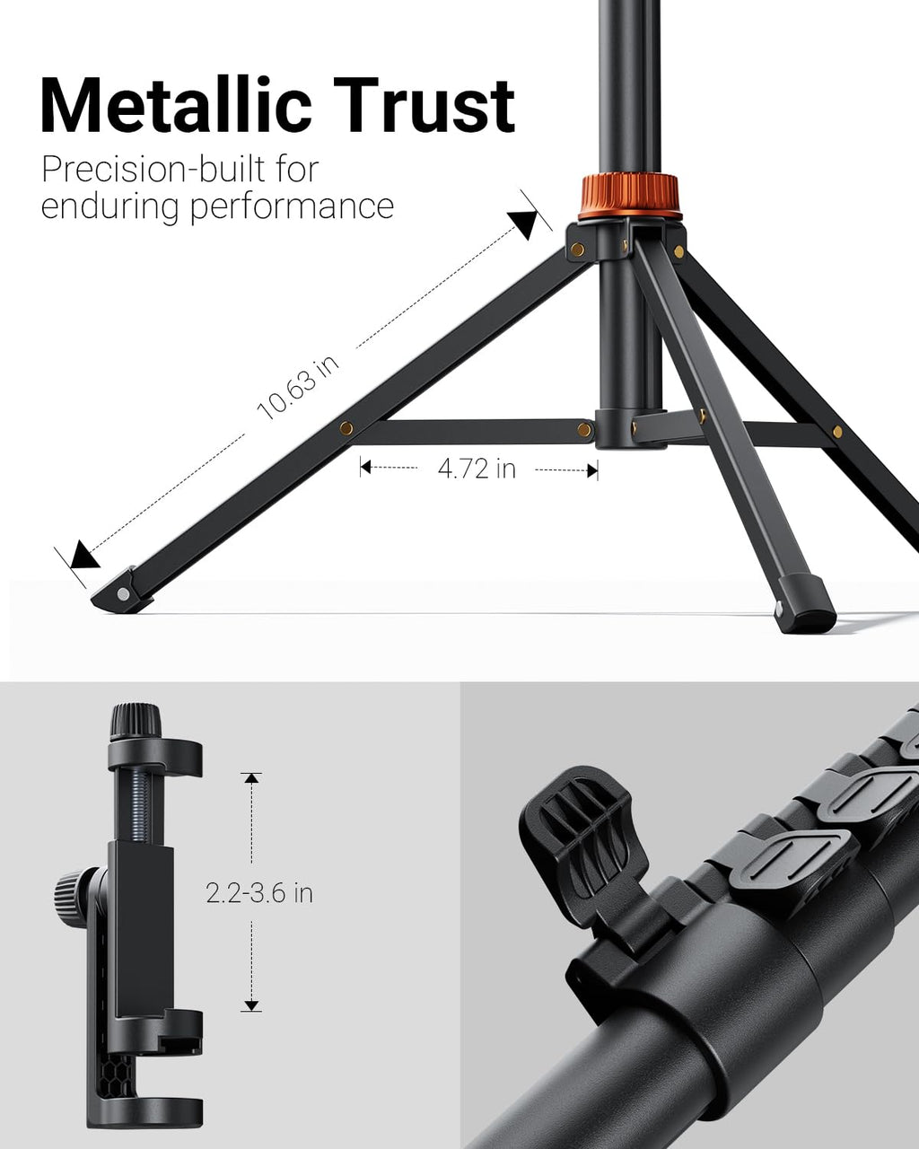 VIMOSE 66" Phone Tripod, Tripod for iPhone with Remote & Phone Stand