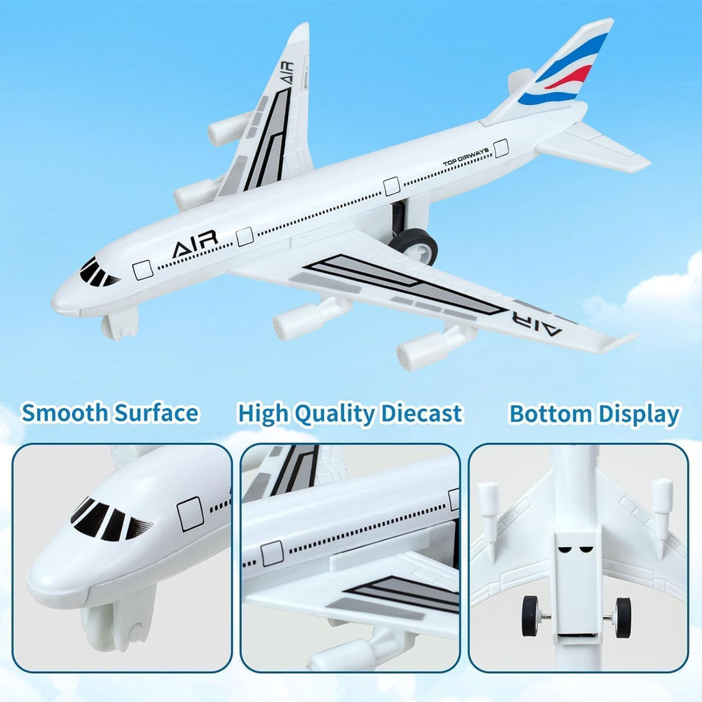 Tcvents Airplane Toys, Metal Plane Pull Back Airplane Toys for Boys 3 4 5-7