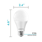 LUXRITE A19 LED Light Bulbs 100W Equivalent, 5000K Bright White (4 Pack)
