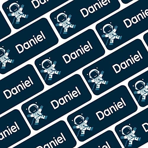 – Personalized Name Labels for Kids (120) – Waterproof & Durable Stickers for Clothing, School & Daycare Items - Space