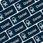 – Personalized Name Labels for Kids (120) – Waterproof & Durable Stickers for Clothing, School & Daycare Items - Space