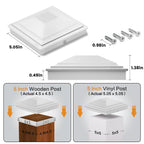 SIEDiNLAR 5x5 Post Caps White 36 Pack, Deck Post Covers Outdoor Waterproof, Fits 5x5 4.5x4.5 Vinyl/Wood Posts for Fence Deck Mailbox Patio Decor