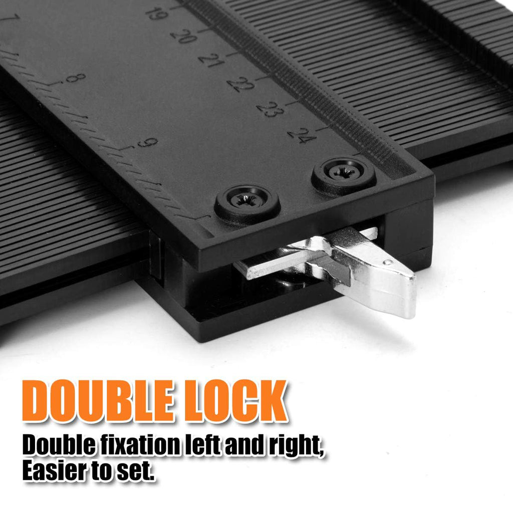 Saker Connection Profile Gauge,Contour Gauge Duplication,Precisely Copy Irregular Shape,Irregular Woodworking Tracing,Must Have Tool for DIY Handyman, Construction (5+10 INCH Connection)