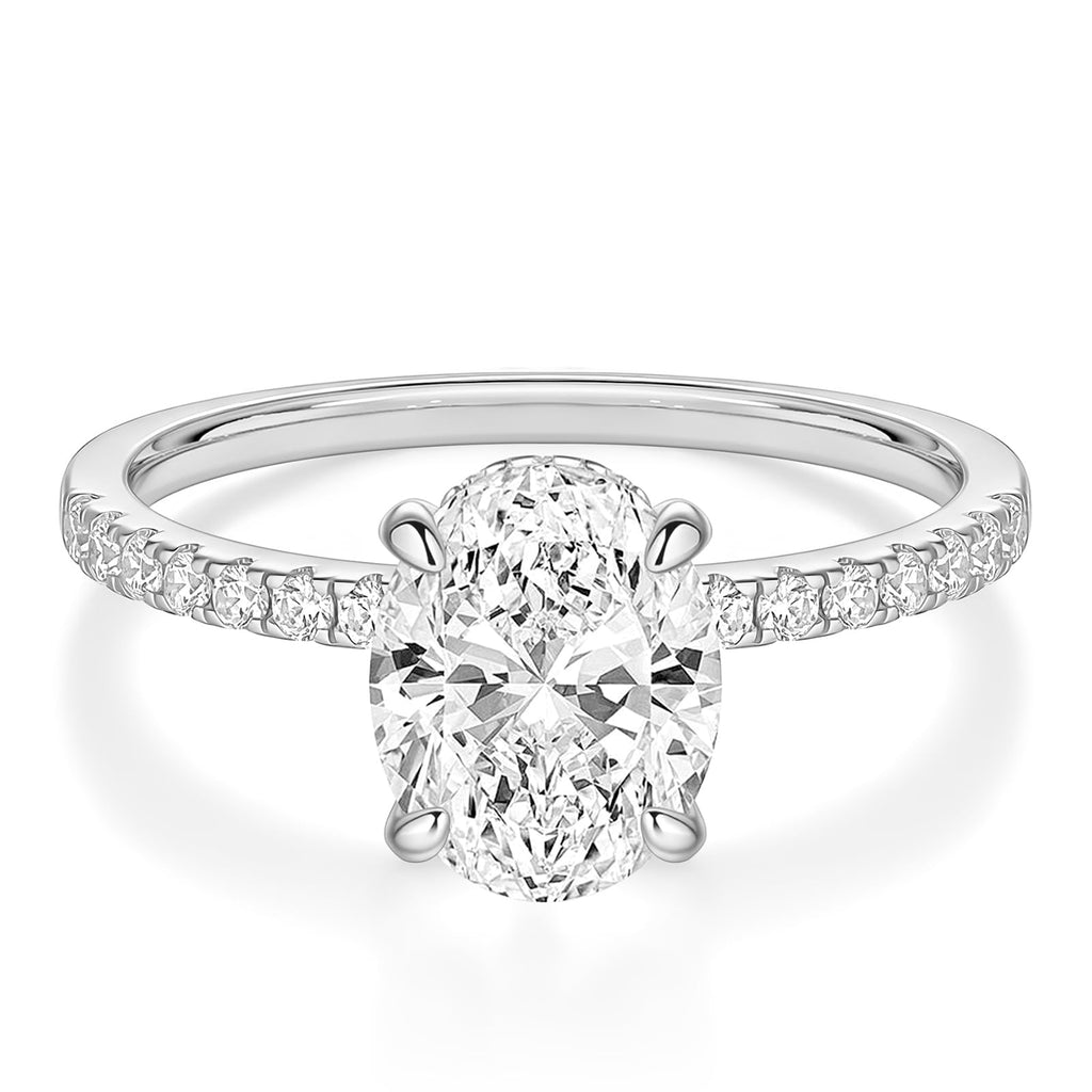 EAMTI Travel Engagement Rings for Women Oval Cut Wedding Bands Size 7