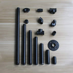 GeilSpace 6 Pack 3/4" × 42" Pre-Cut Black Metal Pipe, Industrial Steel Fits Standard Three Quarters Inch Black Threaded Pipes and Fittings - Vintage DIY Industrial Shelving (3/4" × 42")