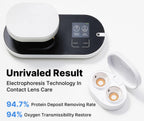 ReO2 Gen6 Soft Contact Lens Cleaner for Moisture Retention, Advanced Cleaning Solution with Electrophoresis Technology, Deep Clean and Rehydrate in 10 Min, with Mirror and Tweezer (White)