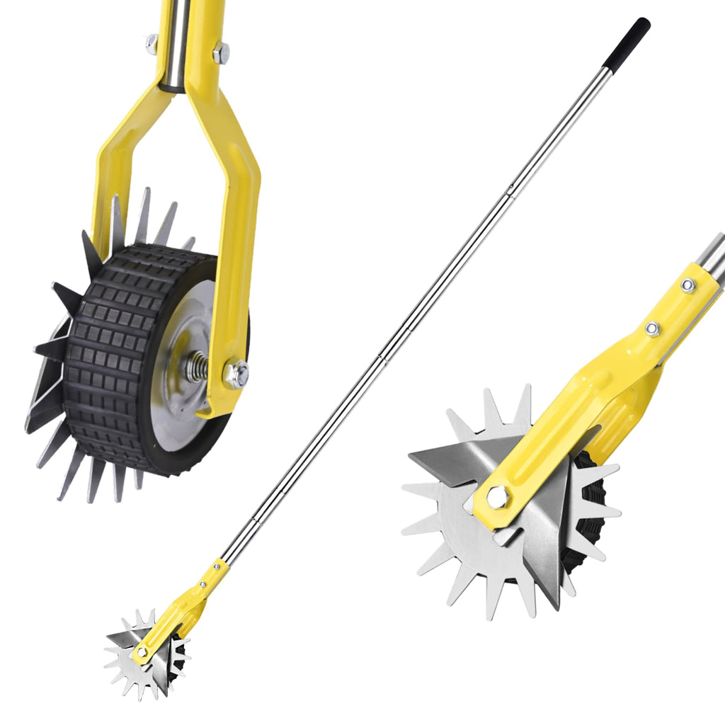 YEELOR Wheel Rotary Edger，Edger for Lawn Edges Alongside Sidewalks & Driveways，with A 58-Inch Adjustable Handle, Ideal for Enhancing The Beauty of Sidewalks, Driveways, and Garden Lawn Edges