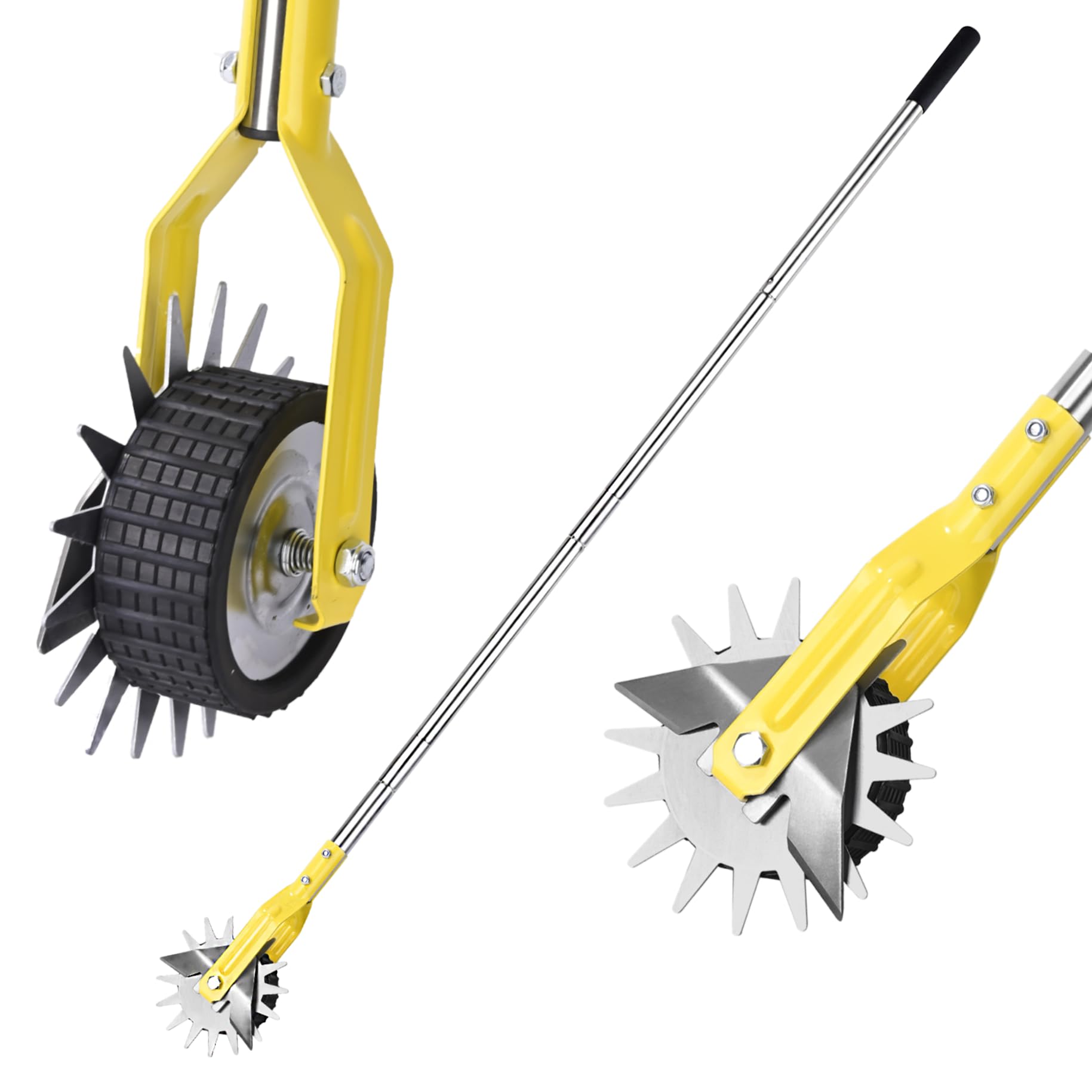 YEELOR Wheel Rotary Edger，Edger for Lawn Edges Alongside Sidewalks & Driveways，with A 58-Inch Adjustable Handle, Ideal for Enhancing The Beauty of Sidewalks, Driveways, and Garden Lawn Edges