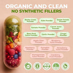 Vital Super Fruits & Veggies - Daily Superfood Capsules for Adults - Fruit and Veggies Supplement to Boost Immunity & Energy - 2-in-1 Formula for Overall Wellness - Fruit and Vegetable Capsules