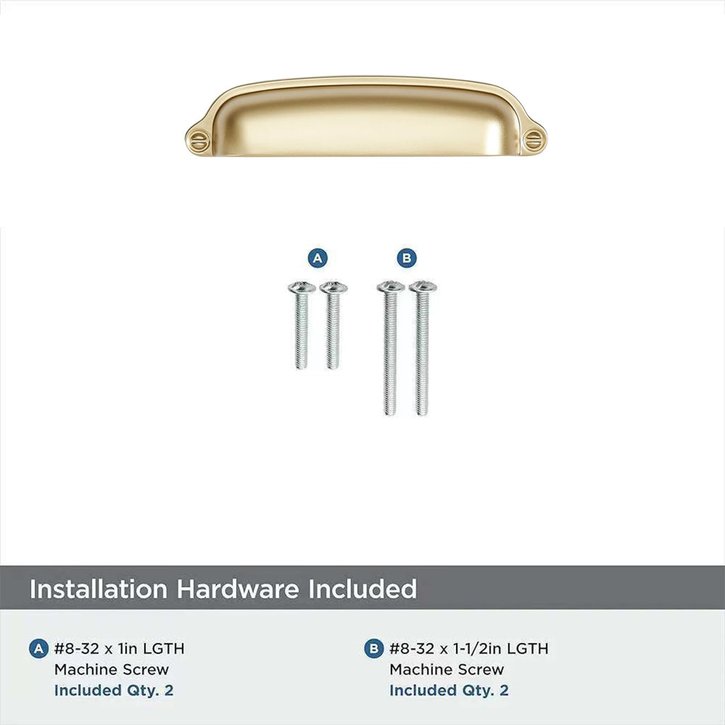 khtumeware 2 Pack Gold Cup Pulls 7 Inch Center to Center - Cabinet & Drawer Handles for Kitchen Hardware