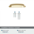 khtumeware 2 Pack Gold Cup Pulls 7 Inch Center to Center - Cabinet & Drawer Handles for Kitchen Hardware