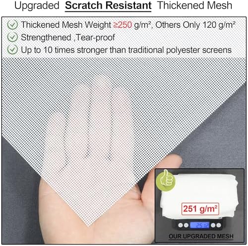 Upgraded Magnetic Screen Door Thicker Fiberglass Mesh,36 Longer Magnets,Screen Door Mesh Magnetic Closure for Single Door,Retractable Magnetic Door Screen,Fit Doors to 32x80 Inch White