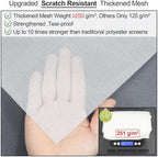 Upgraded Magnetic Screen Door Thicker 250g/m² Reinforced Mesh,36 Longer Magnets, Retractable Screen Door Mesh Magnetic Closure for Single Front Door