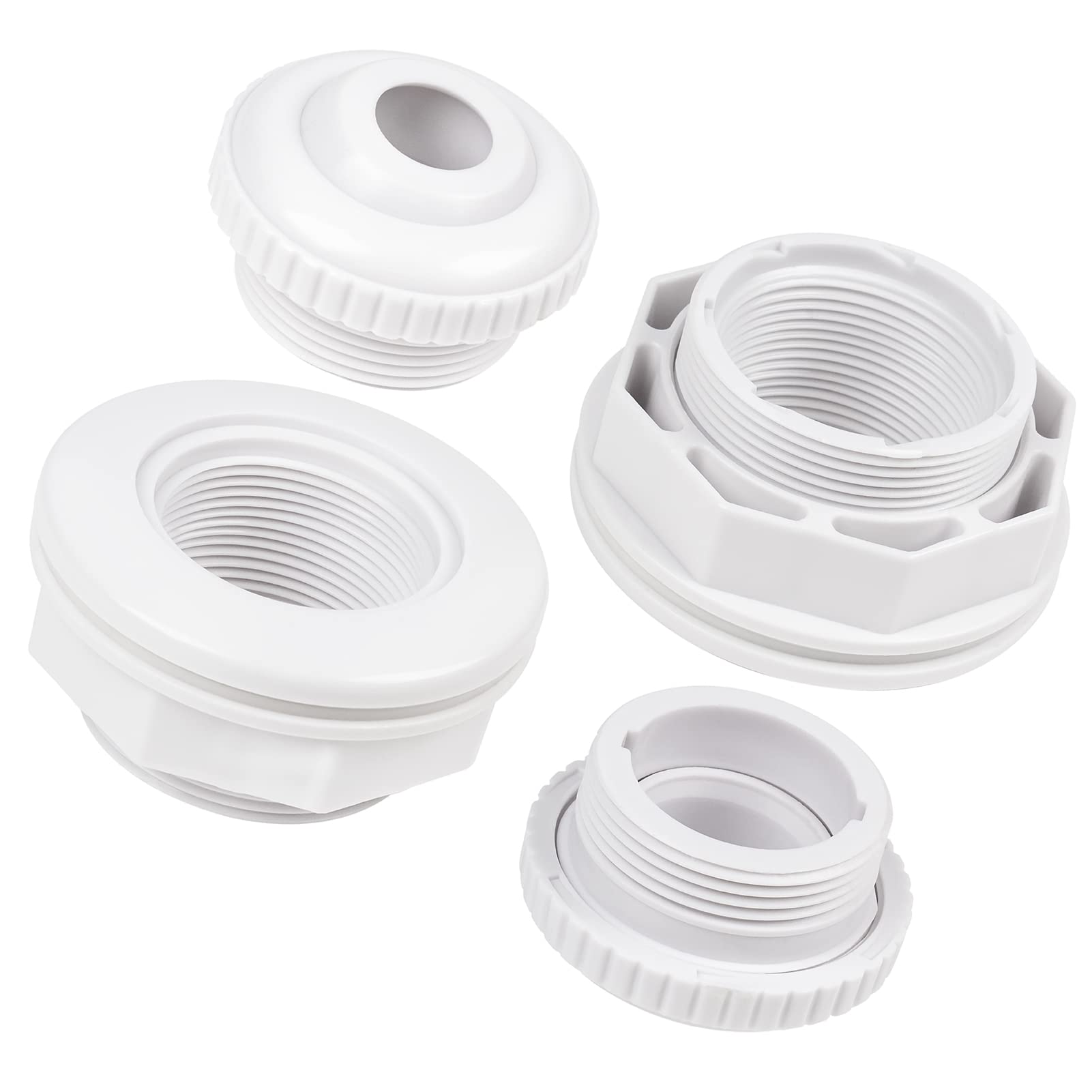 Replacement Hayward Above Ground Pool SP1023 1-1/2" FIP Inlet Return Fitting with Locknut and Gasket & SP1419D Opening Hydrostream Directional Flow Inlet Fitting, Above Ground Pool Accessories（2-Pack）
