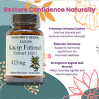 Kacip Fatimah 100:1 Extract | Labisia Pumila | Herbal Supplement for Women's Wellness | 425mg Per Capsule | 60 Vegan Capsules | Stearate-Free | Packaged in Glass