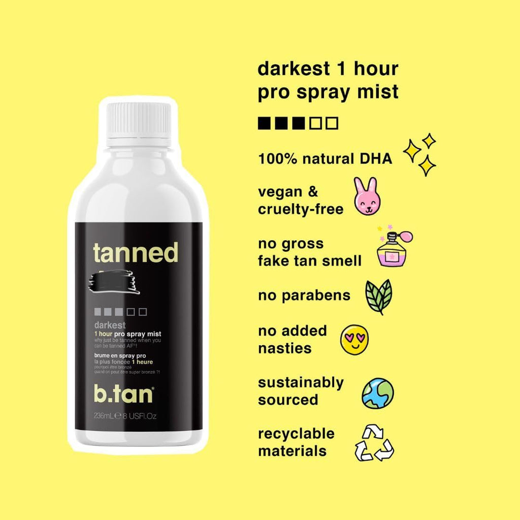 b.tan Spray Tan Kit | At Home Spray Tanning Kit, Includes Spray Tan Machine, Tanning Applicator Mitt, 8 Fl Oz Solution Mist