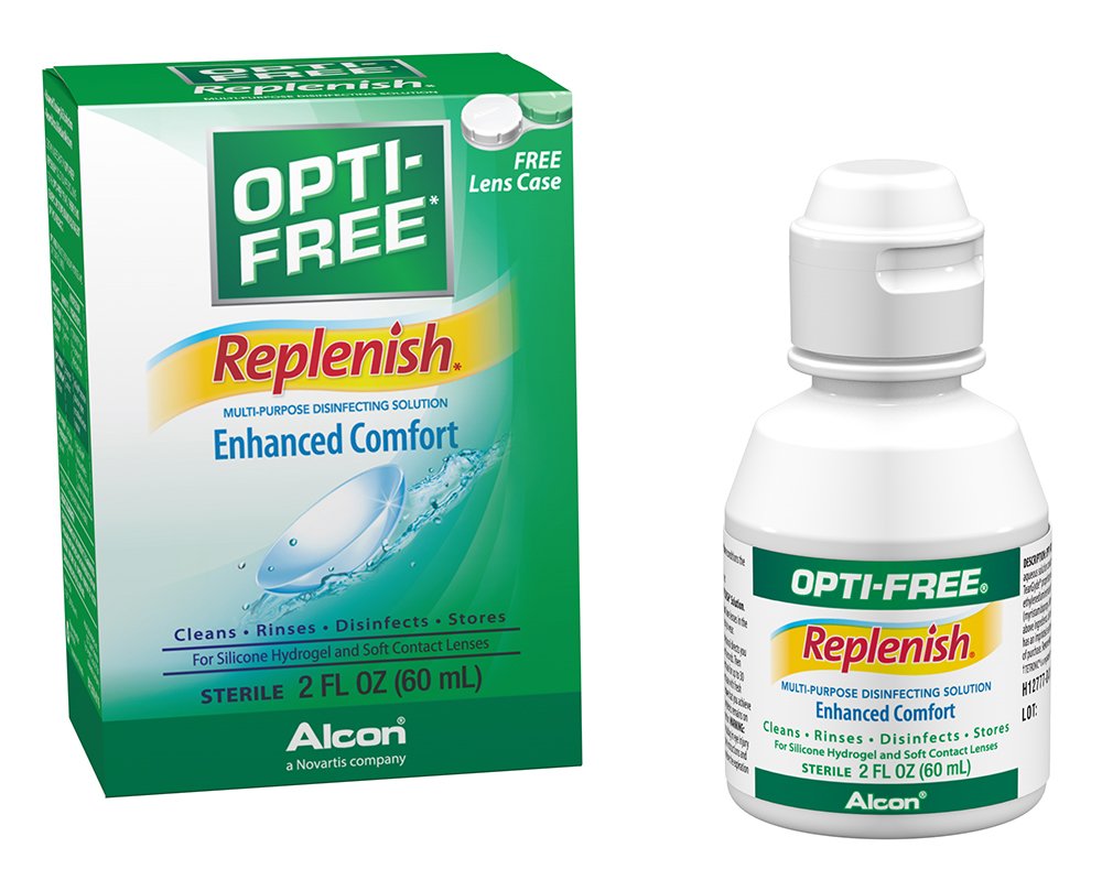 OPTI-FREE Replenish Multi-Purpose Disinfecting Contact Lens Solution, 2 oz (Pack of 6)