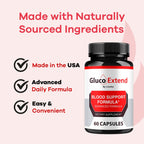 Gluco Extend - Gluco Extend Capsules Supports Healthy Levels All Natural Ingredients, GlucoExtend Pills Maximum Strength, Glucoextend Advanced Supplement Formula, 60 Capsules for 1 Month