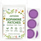 JIATUHAN Dopamine Patches Extra Strength – Mood Support, Calm & Focus – Stress Relief with Mucuna & 5-HTP – Plant-Based, Vegan – 60 Patches (2 Month Supply)