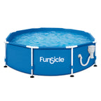 Funsicle Activity 8' x 30" Round Above Ground Swimming Pool Set with SkimmerPlus 2-in-1 Filter Pump - Easy Setup for Backyard Fun
