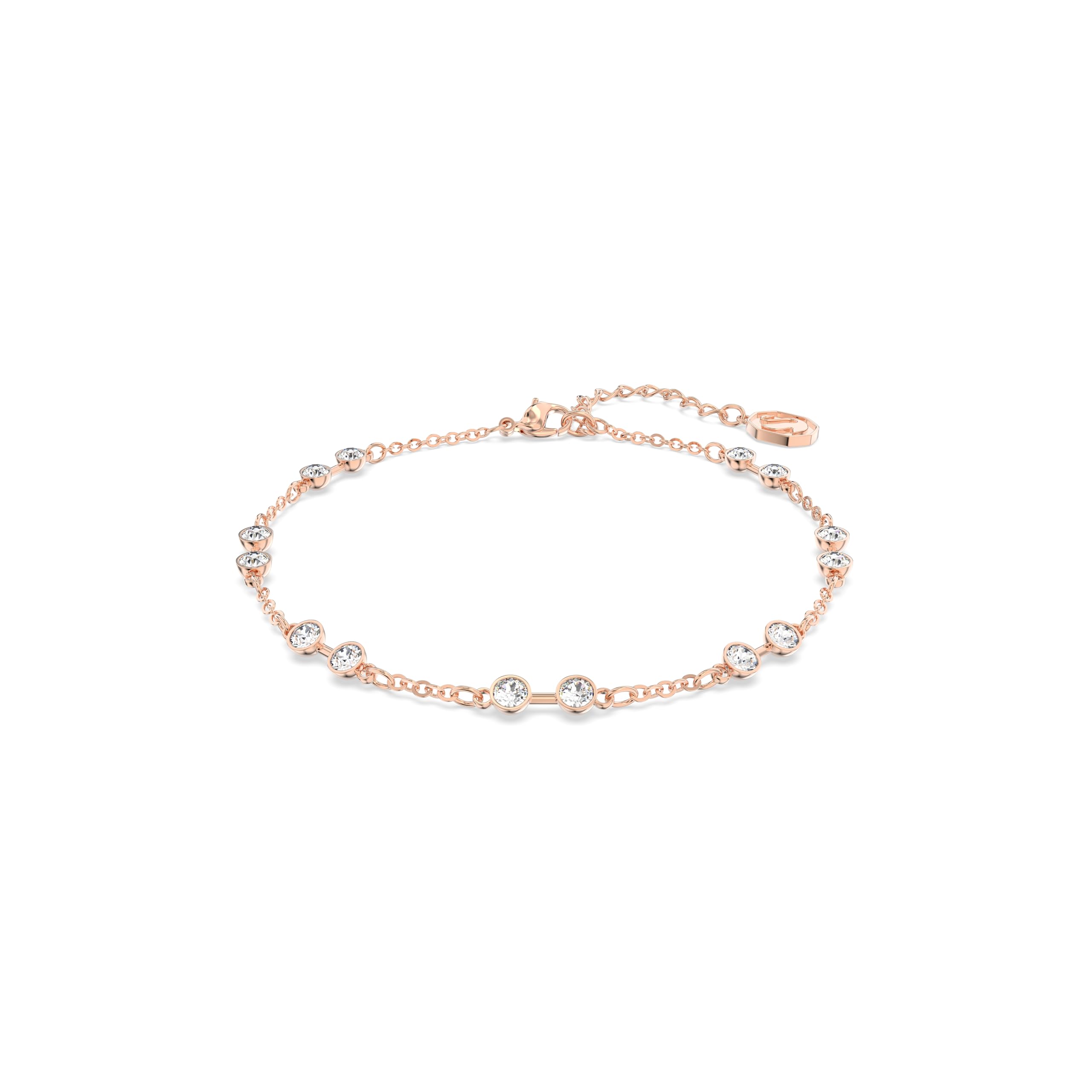 Swarovski Remix Collection strand, Round cut, clear, Rose gold-tone finish
