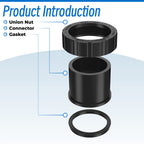 Sconva SPX3200UNKIT Pump Union Connection Kit Compatible with Hayward Tristar, Northstar, EcoStar Pumps, SwimClear Cartridge Filter & Universal H-Series Low Nox Heater (2 Pack)