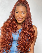 Ginger French Curl Braiding Hair Auburn Braiding Hair Pre Stretched Copper Red Braiding Hair for Boho Box Braids Bouncy Loose Wave Braiding Hair for Women (7 Packs, 350#)