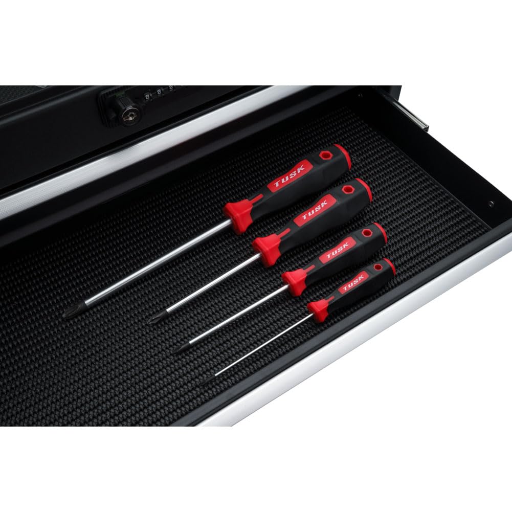 TUSK JIS Screwdriver Set 4 piece #0, #1, #2, #3 - Magnetic Tips and Molded Ergonomic Grips