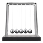 SEVNPRIME 5 Large Beads Newton's Cradle Balance Balls Desk Toys Office Decorations with Black Wooden Base Desk Balance Balls Fun Science Physics Toys for Office/Bedroom/Living Room