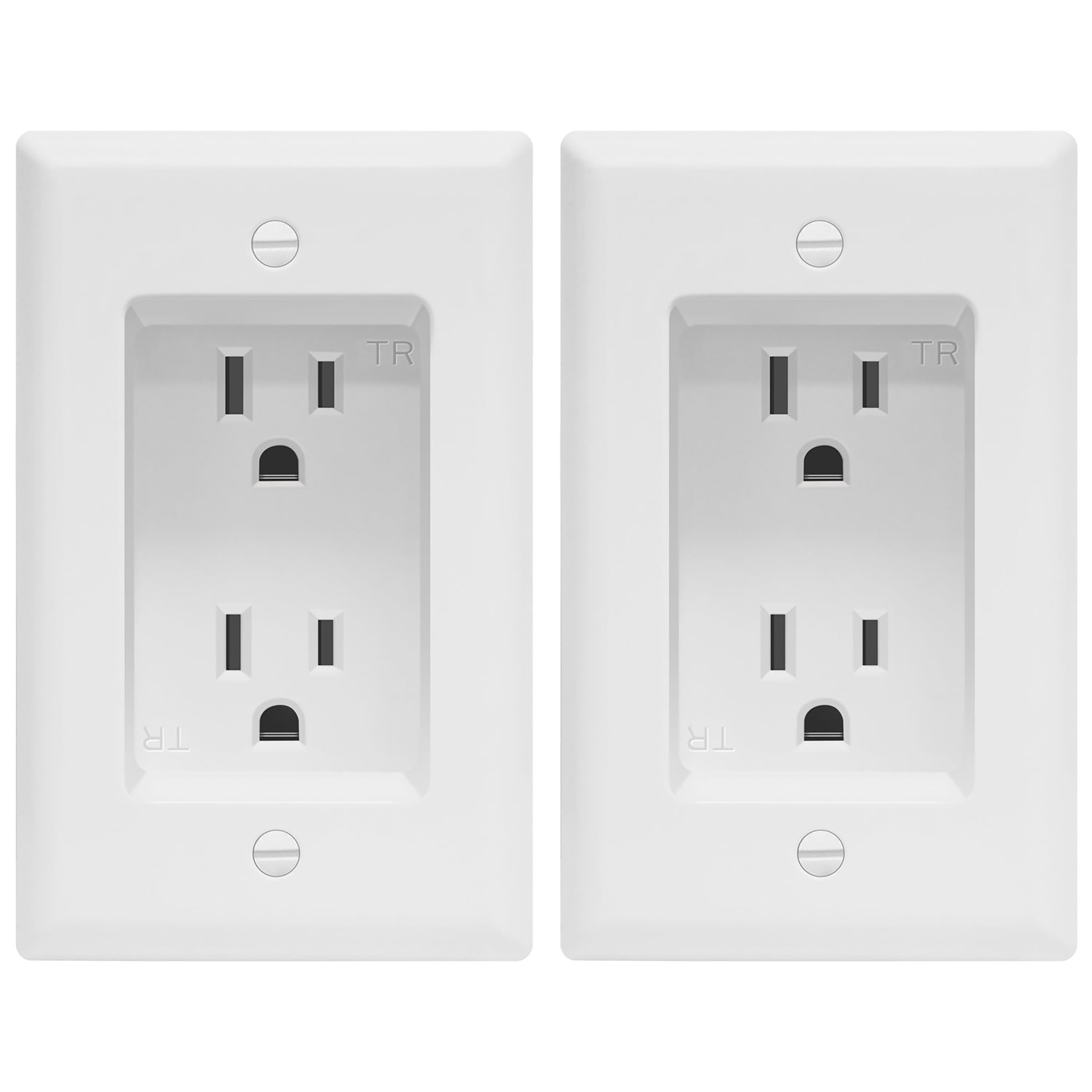 TOPGREENER Recessed Duplex Receptacle Outlet, Tamper-Resistant, 2 Pack