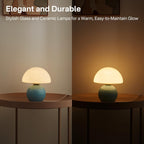 Dawnwake Mushroom Lamp Table Lamp for Bedroom,Desk Bedside Small Lamps for Living Room Night Stands,Mushroom Decor Cute Mini Modern Mid Century Lamps,Unique Aesthetic Home Living Room Decor(Blue)