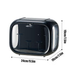 Display case for Figures with Light Adjustable Display Stand Clear Acrylic Display Box with Door Dust and Moisture Proof Suitable for Lego Collectibles Action Figures Pop Mart (Black)