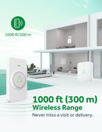 AVANTEK Wireless Doorbell, Mini Waterproof Door Bell Chime Operating at 1000 Feet, CW-11 Doorbell with 52 Melodies, 5 Volume Levels & LED Flash