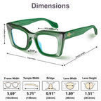 VISOONE Cat Eye Basil Green Blue Light Glasses TR90 UV Protection Women Calida