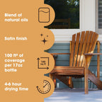 Furniture Clinic Danish Oil | Wood Care for Interior & Exterior Furniture | Restore, Seal & Protect Oak, Pine, Teak & More | Non-Toxic Natural Satin Finish | Repels Water, Stains, Dirt | 17oz/500ml