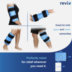 REVIX Ice Wraps for Knee Discomfort, Gel Ice Packs Reusable with Cold Compression, Knee Cold Pack for Meniscus Tear and Joints, Plush Cover and Hands-Free Application, A Set of Two