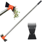 CKLT 2-in-1 Garden Hoe and Weed Puller Rake 60 Inch Spring Steel Head