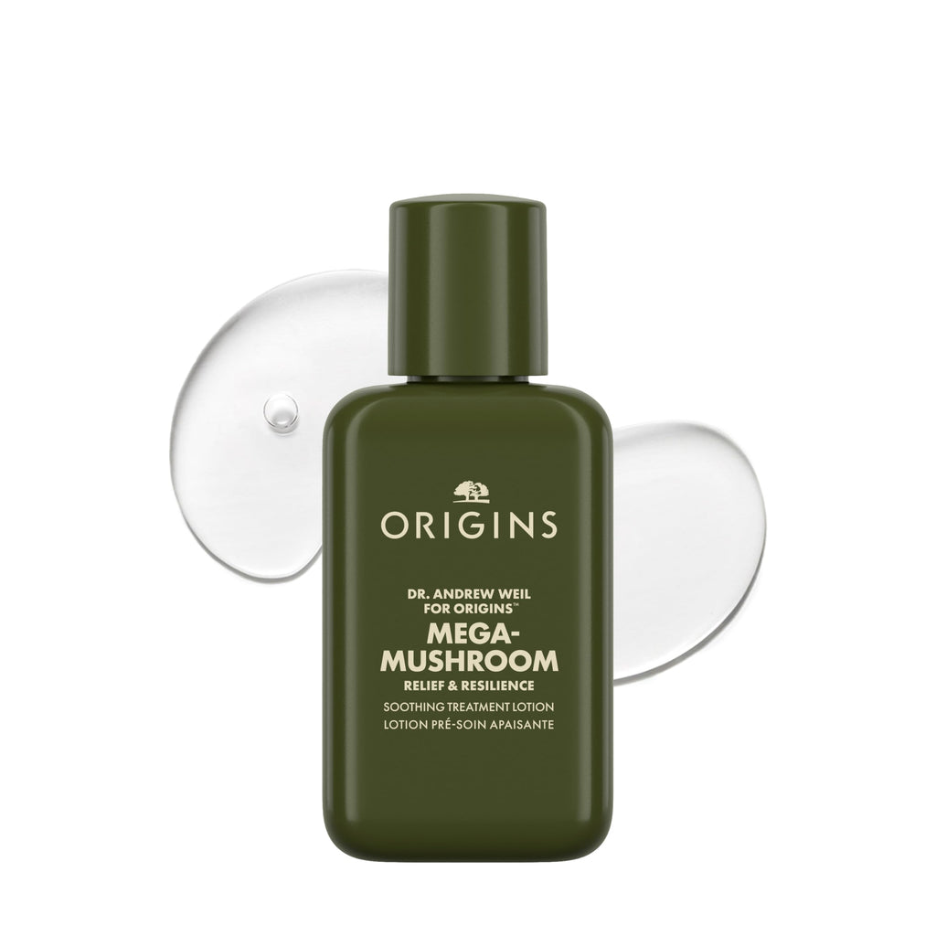 Origins Mega-Mushroom Soothing Treatment Lotion | Great for Sensitive Skin | With Reishi Mushroom | Travel Size, 3.4 Fl Oz