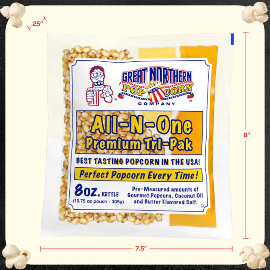 Great Northern Popcorn 8oz Popcorn Machine Popcorn Packets, 24 Case