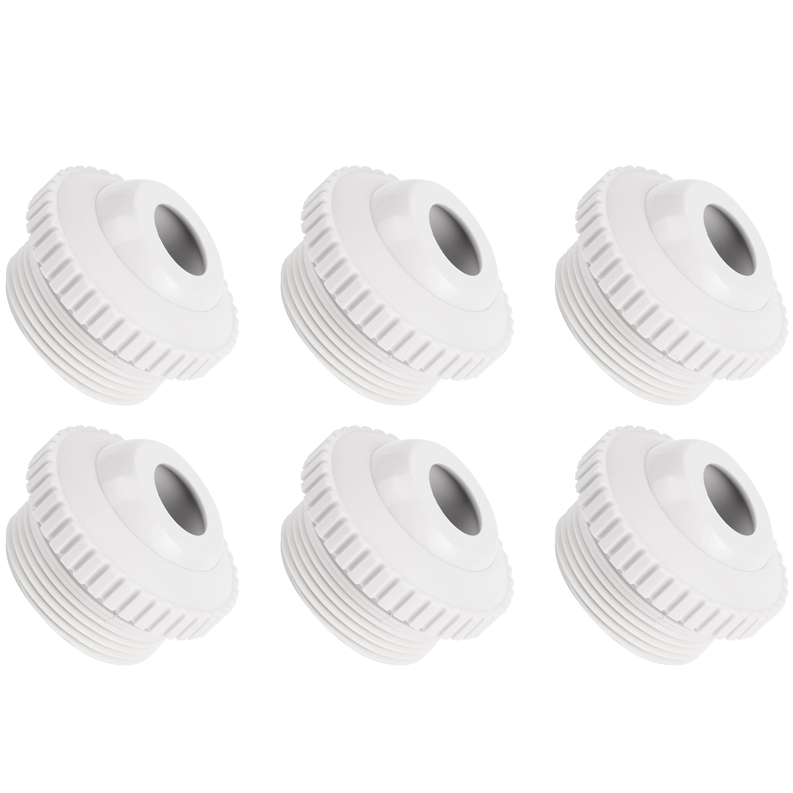 BlueStars Upgraded Pool Jet Nozzles SP1419D Directional Flow Hydrostream Return Jet Compatible with Adjustable 3/4" Opening Rotating Eyeball and 1-1/2 Inch MIP Thread - PACK OF 6