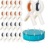 Above Ground Pool Cover Clips - 20 Pcs 5.1 Inch Pool Cover Spring Clamps, Large Heavy-Duty Swimming Pool Cover Clip Holder, Plastic Winter Above Ground Pool Cover Fasteners for Towel Beach Chair