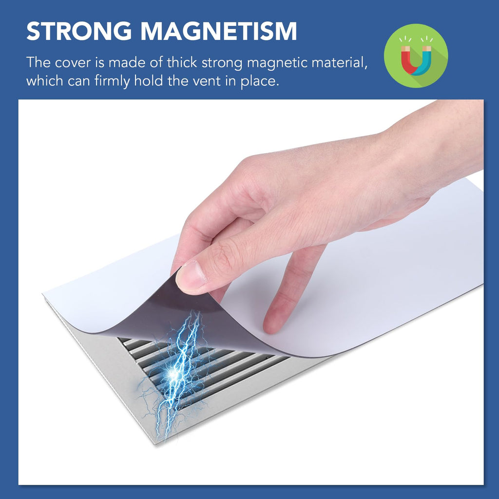 DIYMAG 4Pack Strong Magnetic Vent Covers, Magnets for Home Floor Standard Air Register, 8" x 15.5" Magnetics for Floors Wall and Ceiling Registers, Homes and RV, HVAC