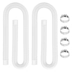 Pool Hoses for Above Ground Pools 1.5" Diameter x 59" Long, 2 Pack 1.5 Inch Above Ground Pool Hose Replacement Compatible with Intex Coleman Surface Skimmer, Filter Pump Hose, with 4 Metal Clamps