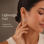 LeCalla 925 Sterling Silver Hoop Earrings | Lightweight Classic Small Oval Shrimp Hoops Earring for Women - 25MM